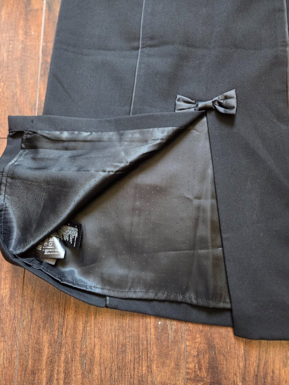 H&M Black Satin-Trimmed Pencil Skirt Career Office Staples Size 6 - Picture 5 of 10